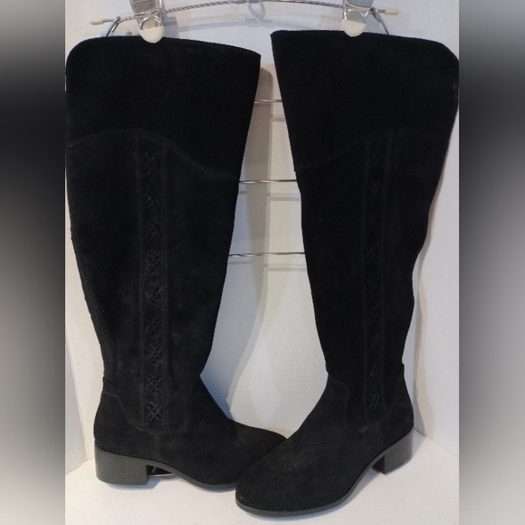 Vince Camuto Black Knee-High Womens Boots Leather Sz. 9 New with Tags Wide Calf - Picture 7 of 16